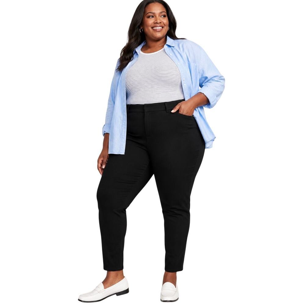 Old Navy Black Pants High-Rise Pixie Secret Smooth Pockets Women's Plus Size 24